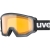 Gogle UVEX Athletic LGL (S1 Lasergold Lite) – widok z boku, retro design, technologia OTG.