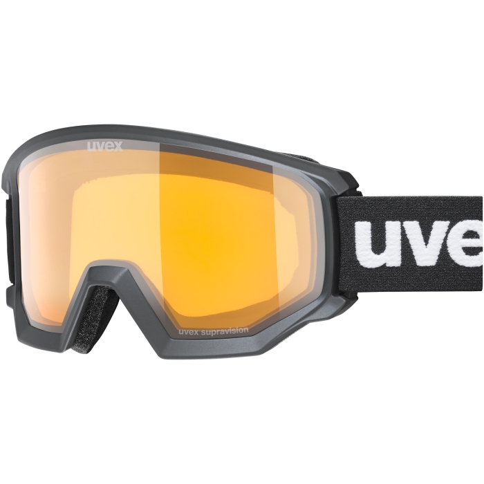 Gogle UVEX Athletic LGL (S1 Lasergold Lite) – widok z boku, retro design, technologia OTG.