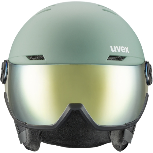 UVEX Wanted Visor przód, kask narciarski z Mirror Gold S2 na zmienne warunki, regulacja IAS.