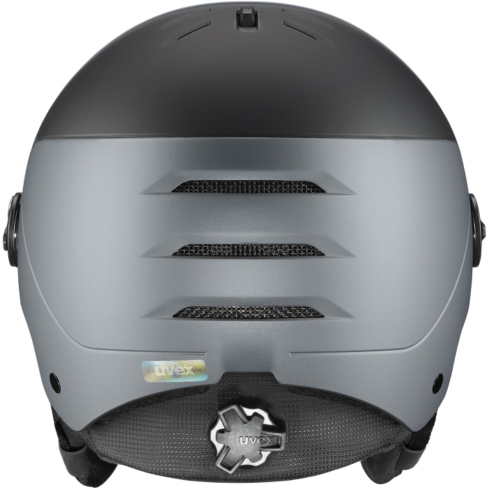 Tył kasku UVEX Wanted pro V, widoczne zamknięcie systemu wentylacji i uchwyt na gogle.