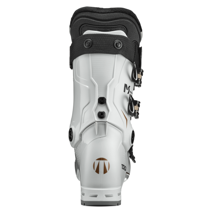 Tył damskiego buta TECNICA Mach Sport MV 75 W GW, widoczny profil cholewki i oznaczenie Flex 75.