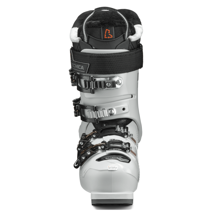 Front damskiego buta TECNICA Mach Sport MV 75 W GW. Widoczna strefa Double Quick Instep ułatwiająca zakładanie.