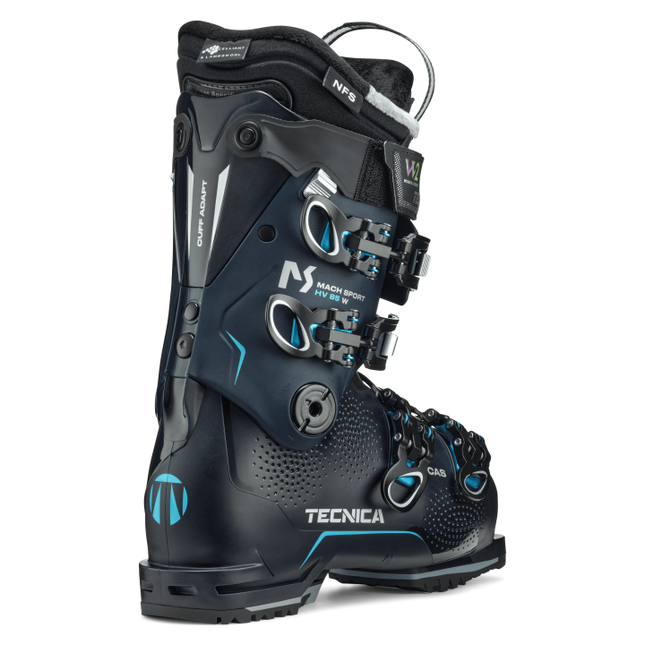 Damski but TECNICA Mach Sport HV 85 W GW, ujęcie z tyłu 3/4. Komfortowy model dla szerokiej stopy.