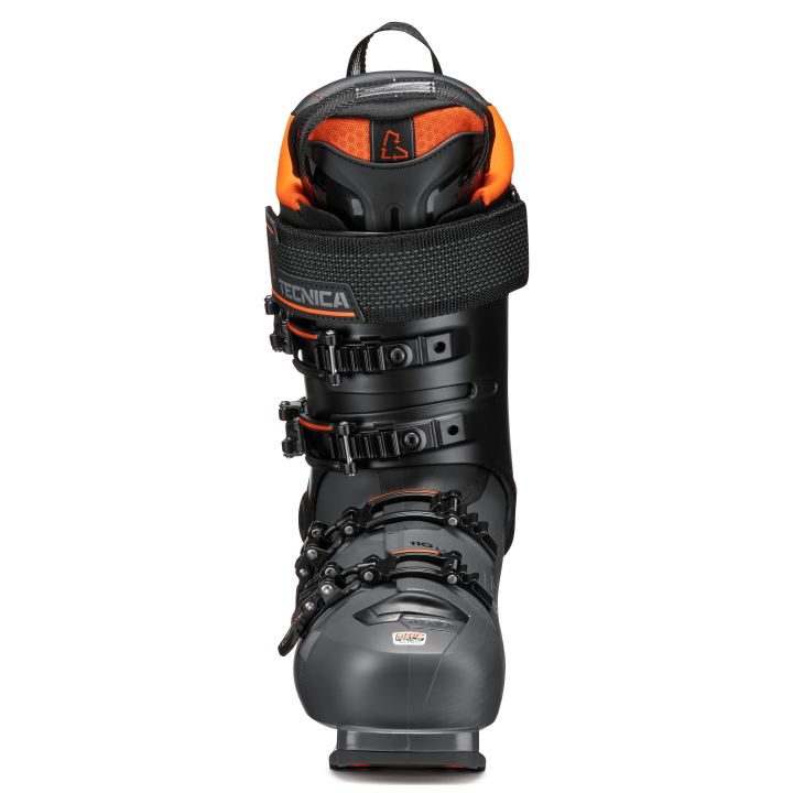 Front męskiego buta TECNICA Mach1 LV 110, widoczne klamry Lift Lock i Quick Instep.