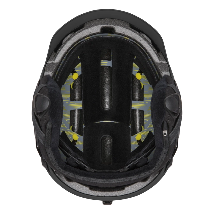 Wnętrze kasku SMITH Scout Jr. MIPS. Widoczny system MIPS® i wyściółka. Certyfikacja Bike/Snow.