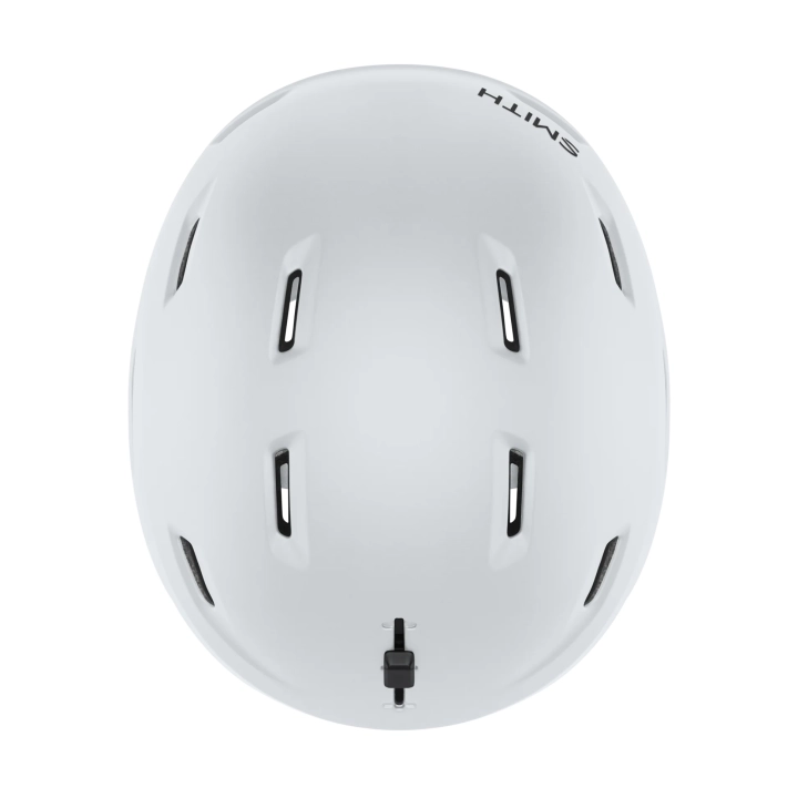 Kask SMITH Descend MIPS (Matte White), widok z góry. 16 regulowanych otworów wentylacyjnych.