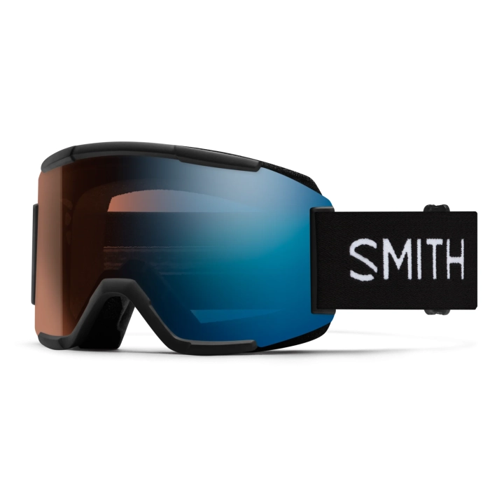 Gogle SMITH Squad ChromaPop™ PRO (Black), widok 3/4. Fotochromowa soczewka S1-S3 Blue Mirror.