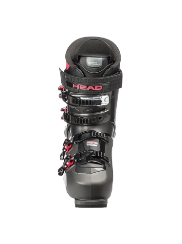 Męskie buty narciarskie HEAD EDGE 110 HV GW ANTHRACITE-RED, widok z przodu. Prezentacja skorupy PU/SL i Power Flex dla zaawansowanej kontroli.