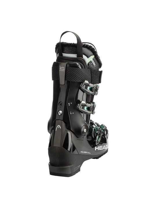 HEAD KALIBER 85 W MV BLACK, widok 3/4 z tyłu. Widoczny profil buta i tylna część skorupy z technologią Form Fit.