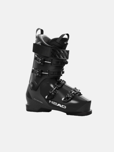 Męskie buty narciarskie HEAD KALIBER 100 MV BLACK (Flex 110/100), widok z boku. Model Mid Volume (100 mm) z Podwójnym BOA® Fit System i Form Fit, dla zaawansowanych.