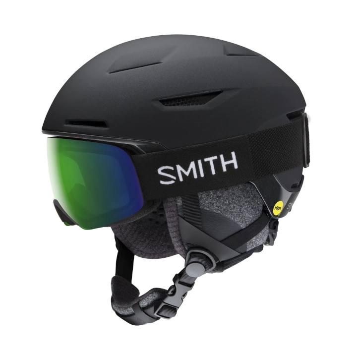 Smith VIDA MIPS Matte Black Pearl z goglami widok boczny KOROYD, gogle sprzedawane oddzielnie