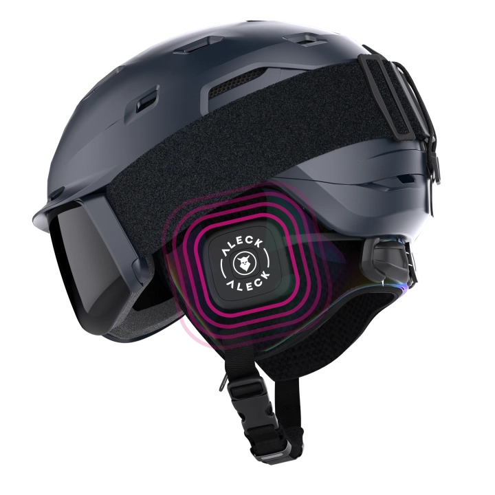 Słuchawki Smith Aleck Nunchucks zamontowane w kasku narciarskim