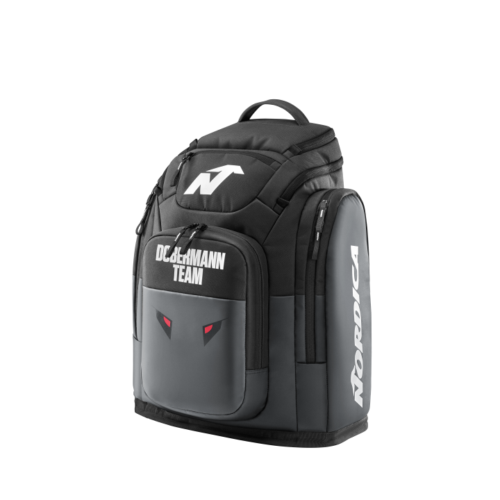 Plecak Nordica Race XL Gear Pack Domme 85L na buty i kask widok z przodu 3/4