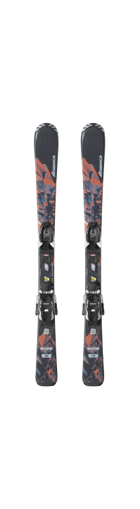 Narty juniorskie Nordica Team AM wiązania J 4,5 FDT Black Red Blue pełny widok