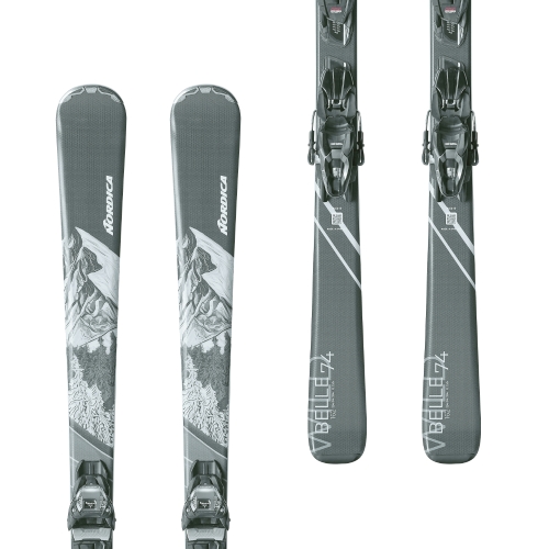 Narty damskie Nordica Wild Belle 74 wiązania TP2 Compact 10 FDT widok góra dół