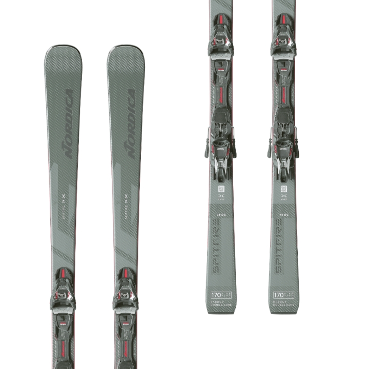 Narty Nordica Spitfire DC 74 Multi-Radius Full Camber widok z góry i dołu