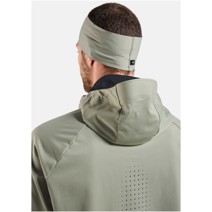 Opaska Odlo Move Light zielonoszara na modelu – tył głowy