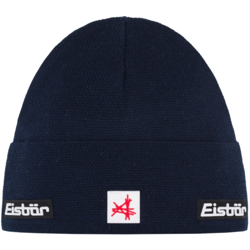 Czapka Eisbar Rai MÜ SA granatowa – minimalistyczna, Stand-Up Fit, Merinomix, fleece