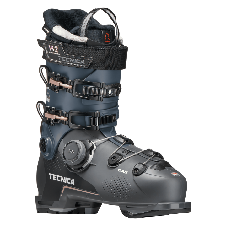 Buty narciarskie Tecnica Mach BOA MV 85 W, widok 3/4 z przodu, system BOA, Flex 85