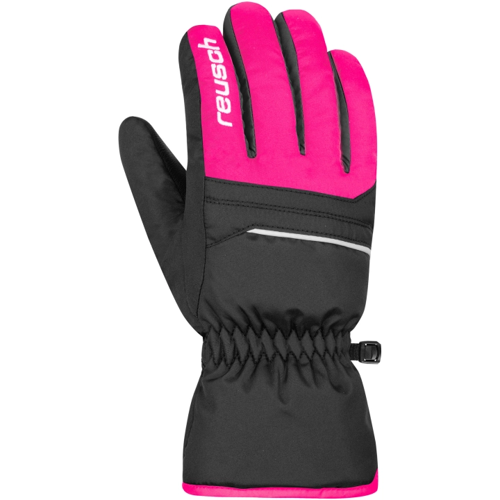 Rękawice narciarskie Reusch Alan Junior, widok z przodu, kolor czarno-różowy, ocieplina TecFill™
