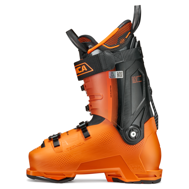 Buty narciarskie Tecnica Mach1 LV 130, pomarańczowe, T-Drive 2.0, widok z boku wewnętrznego