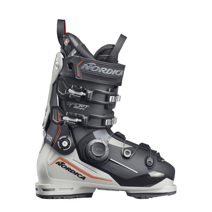 But narciarski Nordica Sportmachine 3 120 BOA GW, widok z boku zewnętrznego, czarno-czerwony, 42sports.