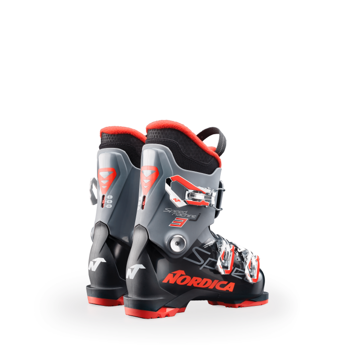 Buty narciarskie Nordica Speedmachine J 3, widok z tyłu, z przełącznikiem regulacji wagi (Flex).