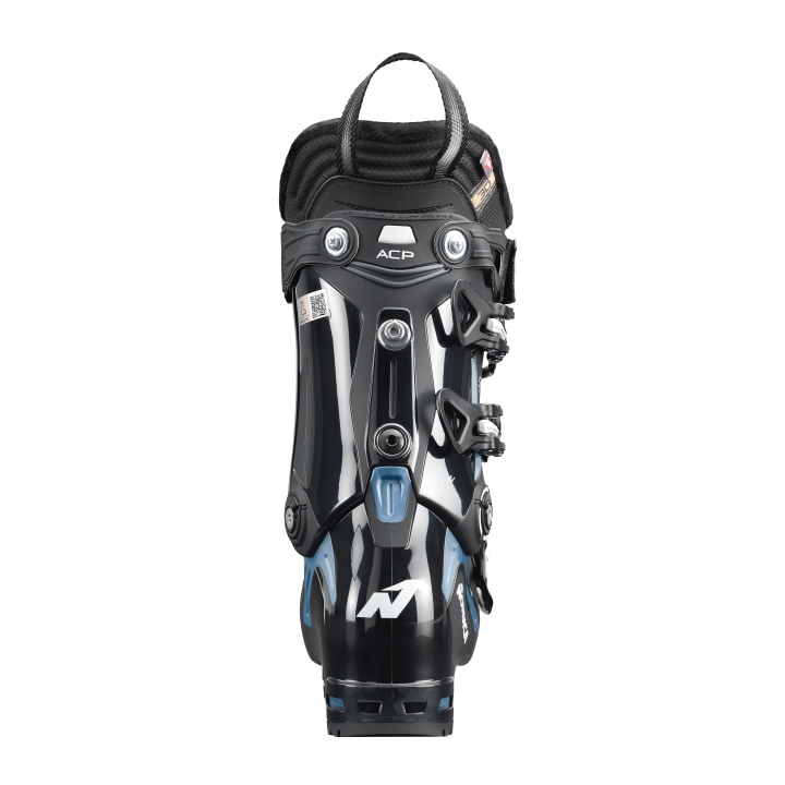 Pojedynczy but Nordica Speedmachine 3 95 W GW, widok z tyłu. Widoczny profil damskiej cholewy.