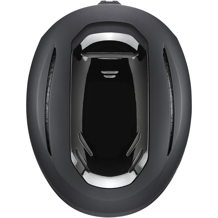 Górny widok kasku UVEX Resolution Hardshell. Kontrolowany, aktywny system wentylacji dla optymalnego przepływu powietrza.