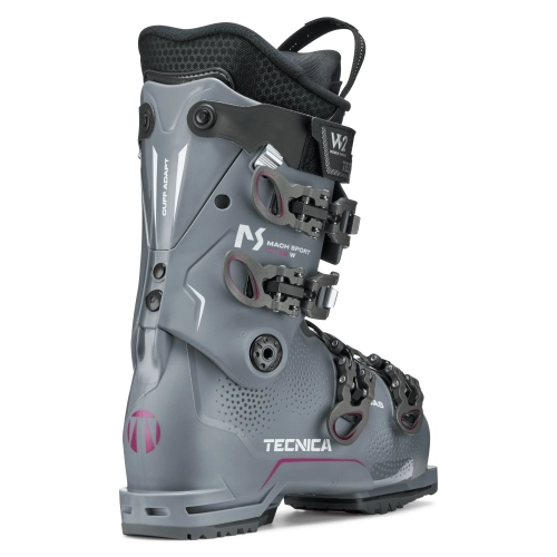 Buty TECNICA Mach Sport HV 65 W GW, widok z tyłu pod kątem. Flex 65, podeszwa Grip Walk.