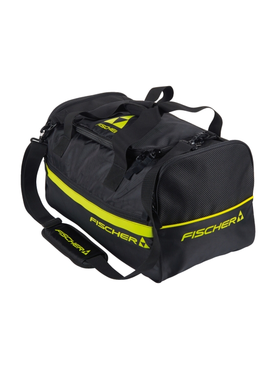 Torba narciarska FISCHER SPORTDUFFEL 45L czarno-żółta widok z przodu