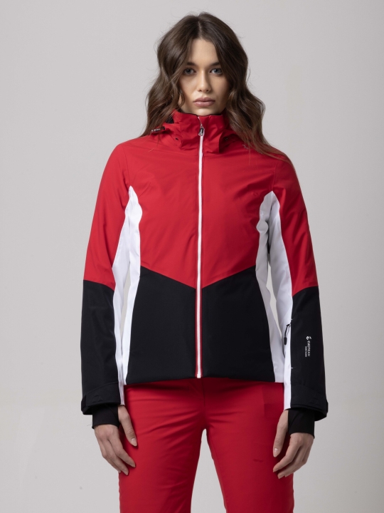 Damska kurtka FISCHER Stella Jacket Magenta na modelce widok przód