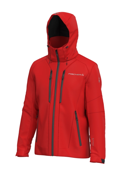 Męska kurtka narciarska FISCHER Thor Jacket RED 20000mm widok przód