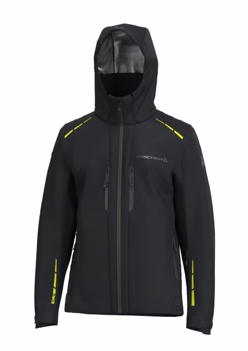 Męska kurtka narciarska FISCHER RC4 Jacket BLACK 20000mm z kapturem widok przód