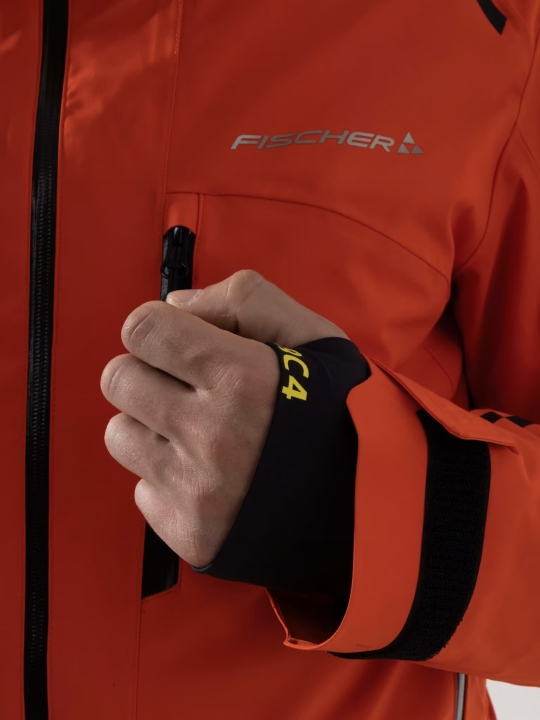 Detal mankietu i rzepu w kurtce FISCHER RC4 Jacket RED