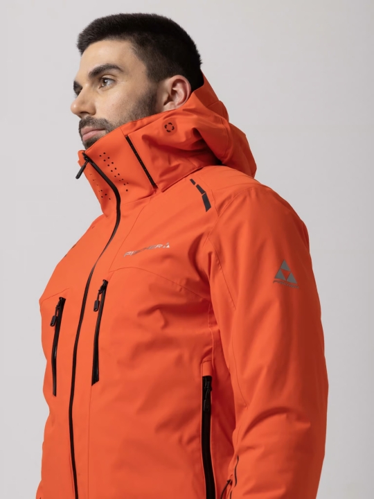 Detal boku kurtki narciarskiej FISCHER RC4 Jacket RED