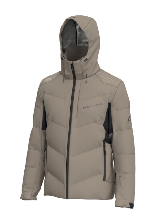 Męska kurtka narciarska FISCHER Flash Jacket COBBLESTONE BEIGE 20000mm widok przód