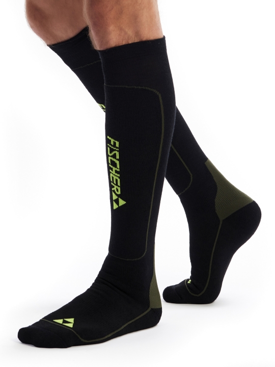 Czarne skarpety narciarskie FISCHER Alpine Performance Pro Merino Primaloft