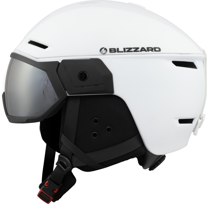 Kask narciarski BLIZZARD W2W EDGE VISOR WHITE z wizjerem, widok z boku