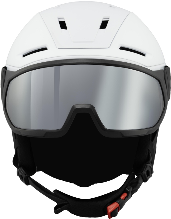 Kask narciarski BLIZZARD W2W EDGE VISOR WHITE z wizjerem, widok z przodu
