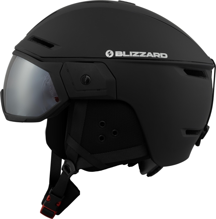 Kask narciarski BLIZZARD EDGE VISOR BLACK z wizjerem, widok z boku