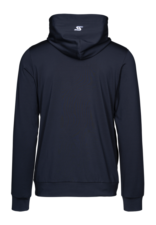 Bluza Stöckli HOODY THE SWISS SKI, widok z tyłu, prezentujący materiał Pontetorto Tecnostretch.