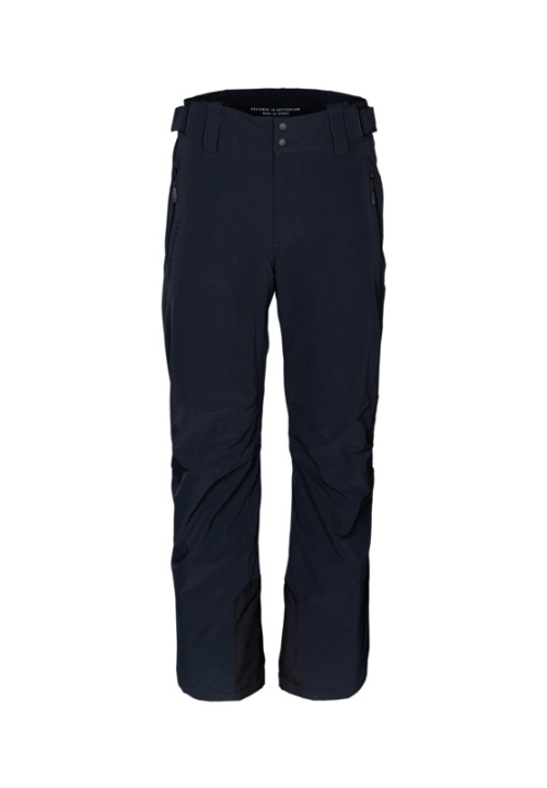 Męskie spodnie narciarskie STOECKLI SKI PANT RACE BLACK LONG (standardowa dł.), wodoodporne 20K/20K, widok z przodu.