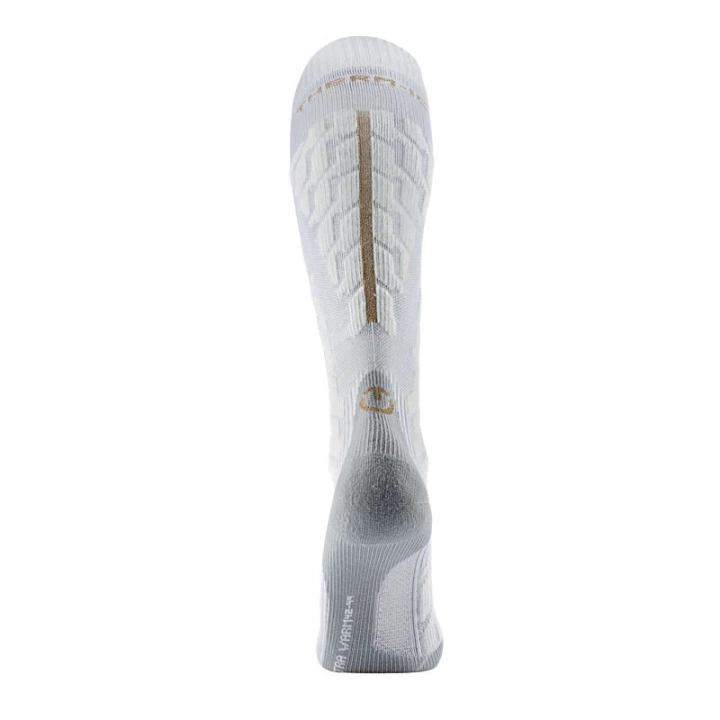 Biała skarpeta narciarska THERM-ic Ski Extra Warm, widok z tyłu (całość).