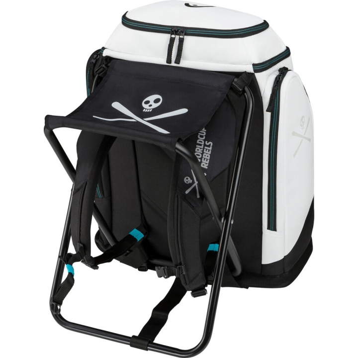 Plecak narciarski HEAD COACHES BACKPACK z rozłożonym, odpinanym krzesełkiem.