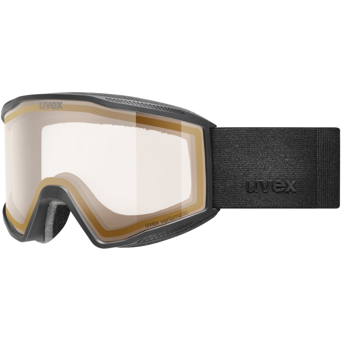 Gogle narciarskie uvex Blast pro V Black Matt z fotochromową szybą variomatic red-clear S0-S4 widok z boku