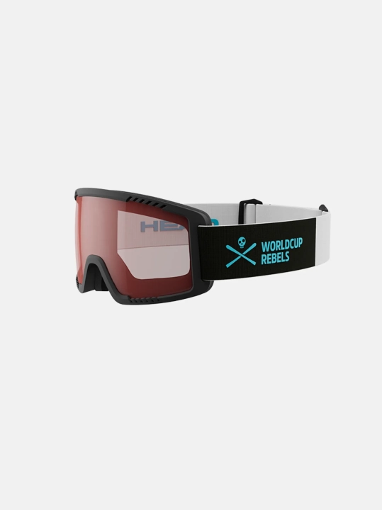 Gogle juniorskie HEAD Contex Youth Red WCR z podwójną szybą S1 i powłoką FMR widok 3/4