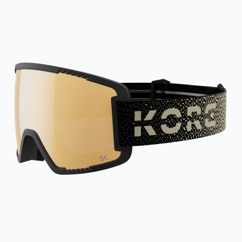 Gogle narciarskie HEAD Contex Pro 5K Kore gold z technologią 5K poprawiającą kontrast i złotą lustrzaną szybą.