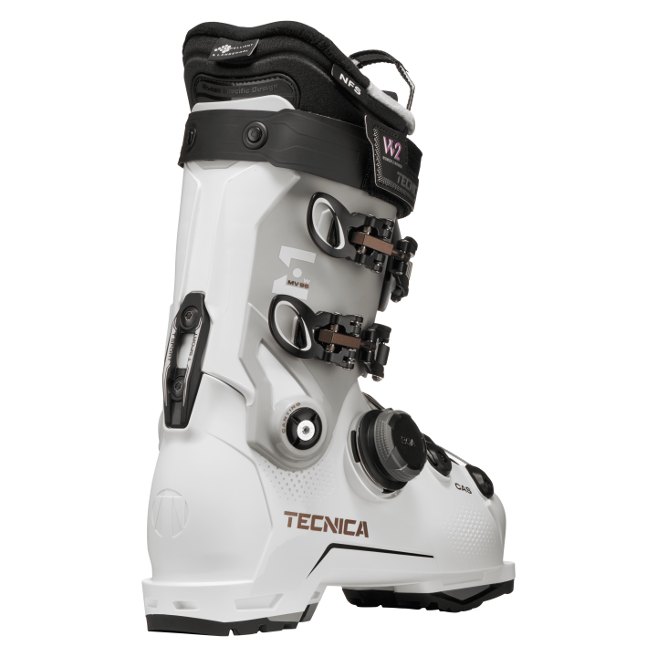 Buty narciarskie Tecnica Mach BOA MV 95 W z technologią T-Sport i regulacją flexu dla narciarek.