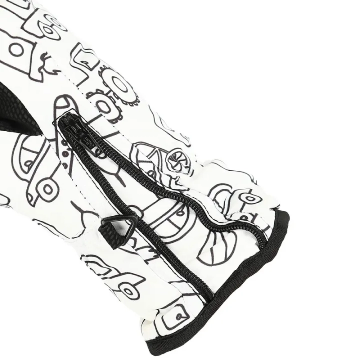 Praktyczny boczny zamek w rękawicach Viking Motiv Kids ułatwia szybkie zakładanie i zdejmowanie na stoku.